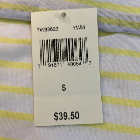 Lucky Brand Unique Yellow Striped Tee with Tie NWTs - Picture 6 of 10
